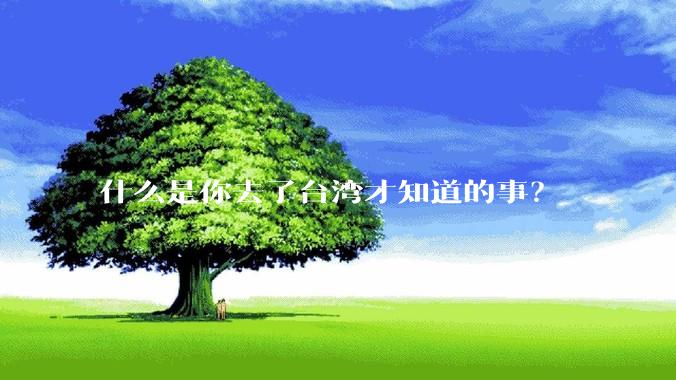 什么是你去了台湾才知道的事？